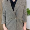 Blazer Feminino Tweed Manga Longa Aurora Bege com Botões Dourados - Fernanda Ramos Store