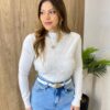 Blusa Feminina Helena Modal Manga Longa Off White 835 - Fernanda Ramos Store