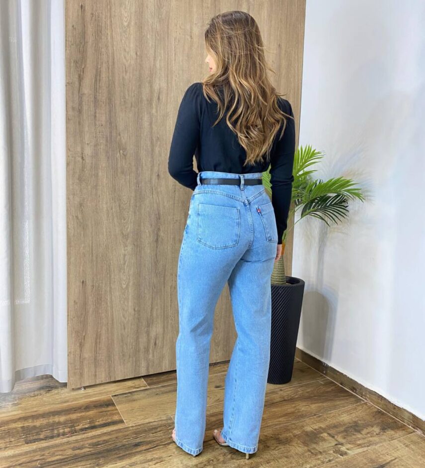 Blusa Feminina Helena Modal Manga Longa Preta 835 - Fernanda Ramos Store