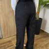 Calça Feminina Alfaiataria Pantalona Risca de Giz Preta - Fernanda Ramos Store