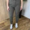 Calça Feminina Jogger Cargo Jeans Verde Militar com Cinto - Fernanda Ramos Store