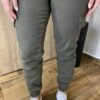 Calça Feminina Jogger Cargo Jeans Verde Militar com Cinto - Fernanda Ramos Store