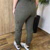 Calça Feminina Jogger Cargo Jeans Verde Militar com Cinto - Fernanda Ramos Store