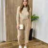 Calça Feminina Jogger Valentina com Bolsos e Amarração Bege - Fernanda Ramos Store