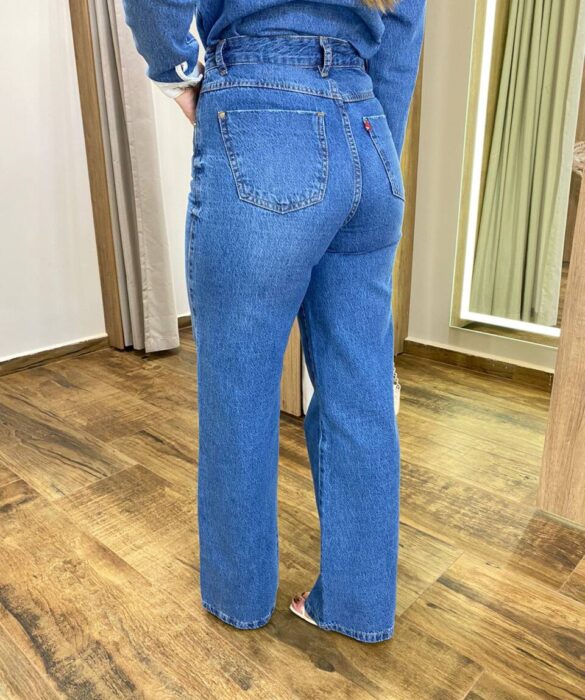 Calça Feminina Júlia Wide Leg Jeans Médio - Fernanda Ramos Store