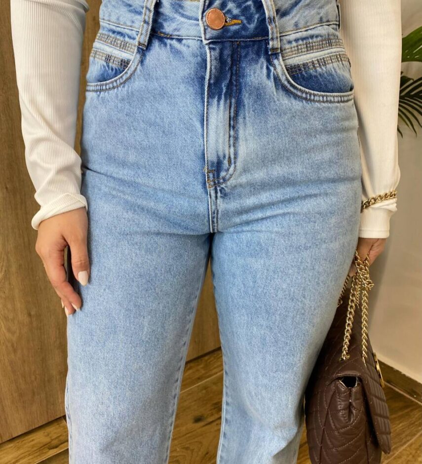 Calça Feminina Reta Eduarda Jeans Claro 016257 - Fernanda Ramos Store