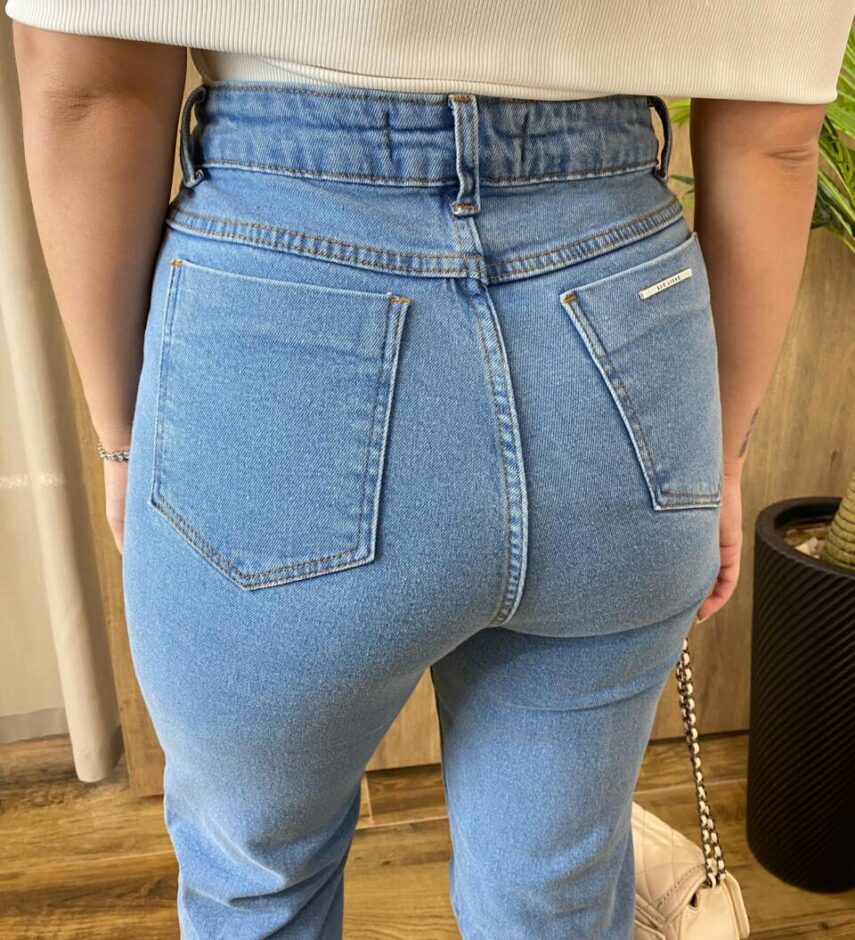 Calça Jeans Feminina Marina Wide Leg com Elastano - Fernanda Ramos Store