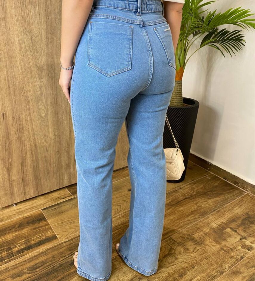 Calça Jeans Feminina Marina Wide Leg com Elastano - Fernanda Ramos Store