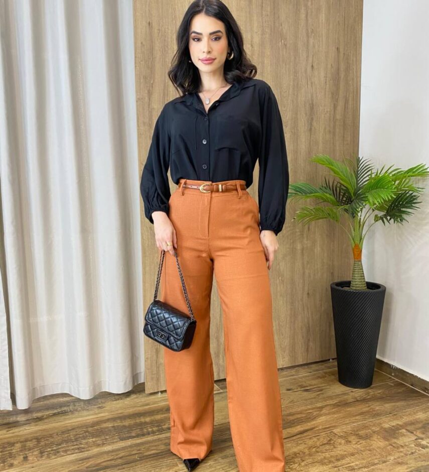 Camisa Feminina Manga Longa Isabella Preta - Fernanda Ramos Store