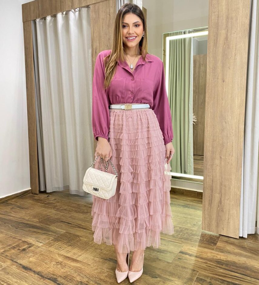 Camisa Feminina Manga Longa Isabella Rosé - Fernanda Ramos Store