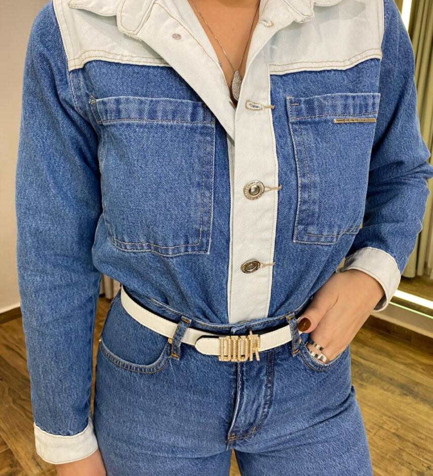 Camisão Feminino Manga Longa Nicole Jeans - Fernanda Ramos Store