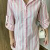 Chemise Feminino Manga Longa Emilly Listrado de Rosa - Fernanda Ramos Store