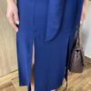 Conjunto Feminino Alice Cropped e Saia Midi Azul com Amarração - Fernanda Ramos Store