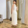 Conjunto Feminino Heloíse Colete e Saia Midi com Fenda Nude - Fernanda Ramos Store