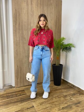 Cropped Feminino sem Bojo Cherry Vinho - Fernanda Ramos Store