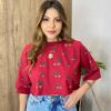 Cropped Feminino sem Bojo Cherry Vinho - Fernanda Ramos Store