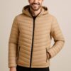 Jaqueta Masculina com Capuz Removível e Bolsos Bege - Fernanda Ramos Store