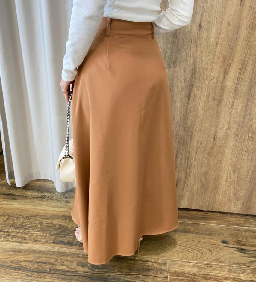 Saia Longa Feminina Alfaiataria Mariana Caramelo - Fernanda Ramos Store