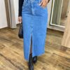 Saia Midi Feminina Eduarda Jeans com Fenda - Fernanda Ramos Store