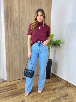 T-shirt Feminina Érica Gola Alta Bordô - Fernanda Ramos Store