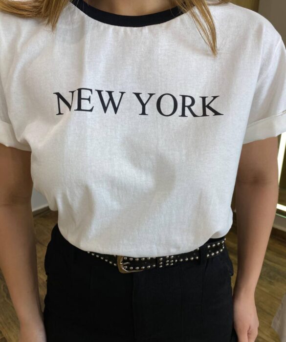 T-shirt Manga Curta Plus Size Off White New York - Fernanda Ramos Store