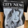 T-shirt Manga Curta Plus Size Preta City News - Fernanda Ramos Store