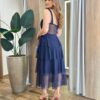 Vestido Midi Gabrieli com Bojo Tule Azul Marinho - Fernanda Ramos Store