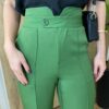 Calça Feminina Alfaiataria Pantalona Jade Verde - Fernanda Ramos Store