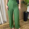 Calça Feminina Alfaiataria Pantalona Jade Verde - Fernanda Ramos Store