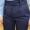 Calça Feminina Heloísa Alfaiataria Pantalona Azul Marinho - Fernanda Ramos Store