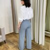 Calça Feminina Heloísa Alfaiataria Pantalona Cinza - Fernanda Ramos Store