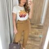 Calça Feminina Laísa Alfaiataria Reta Caramelo com Cinto - Fernanda Ramos Store