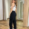 Calça Feminina Parachute Cargo Preta - Fernanda Ramos Store