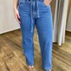 Calça Jeans Feminina Bia Wide Leg com Amarração - Fernanda Ramos Store