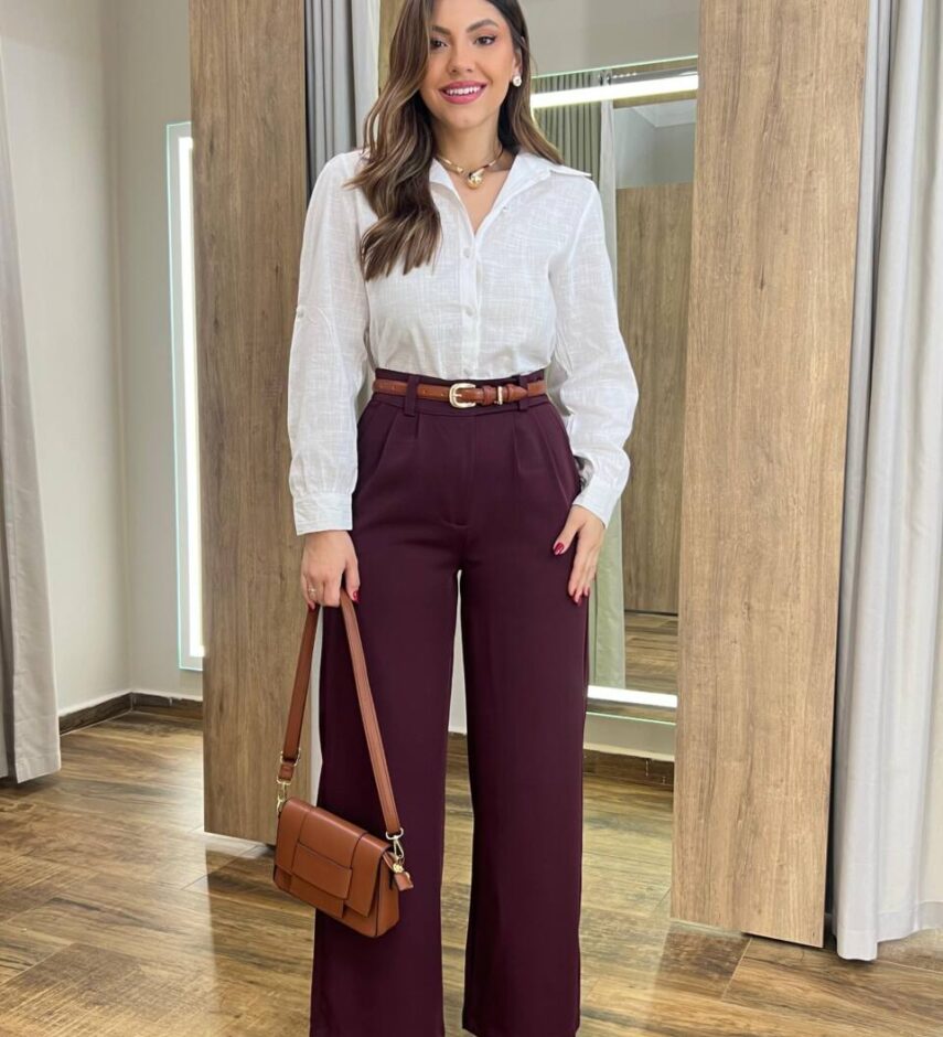 Camisa Feminina Júlia Manga Longa Branca com Botões Encapados - Fernanda Ramos Store