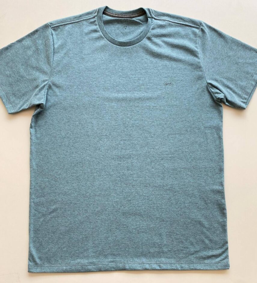 Camiseta Masculina Essencial Slim Ogochi Verde Água Mesclado 4610 - Fernanda Ramos Store