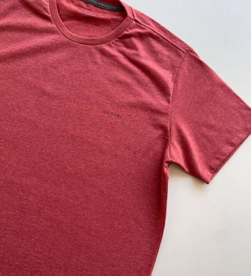 Camiseta Masculina Essencial Slim Ogochi Vermelha Mesclada 0045 - Fernanda Ramos Store