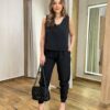 Conjunto Feminino Alfaiataria Lara Regata e Calça Cenoura Preto - Fernanda Ramos Store