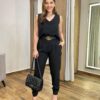 Conjunto Feminino Alfaiataria Lara Regata e Calça Cenoura Preto - Fernanda Ramos Store