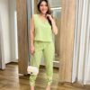 Conjunto Feminino Alfaiataria Lara Regata e Calça Cenoura Verde - Fernanda Ramos Store