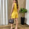 Conjunto Feminino Aurora Viscolinho Colete e Short Amarelo - Fernanda Ramos Store