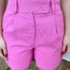 Conjunto Feminino Aurora Viscolinho Colete e Short Rosa - Fernanda Ramos Store