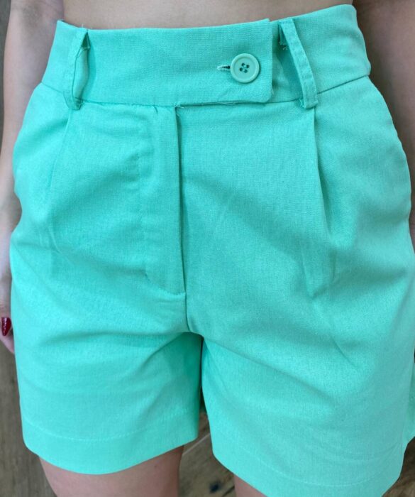 Conjunto Feminino Aurora Viscolinho Colete e Short Verde - Fernanda Ramos Store