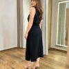 Conjunto Feminino Ayla Regata e Saia Midi Preto com Cinto - Fernanda Ramos Store