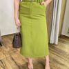 Conjunto Feminino Ayla Regata e Saia Midi Verde com Cinto - Fernanda Ramos Store