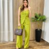 Conjunto Feminino Fernanda Colete e Calça Pantalona Verde Pistache - Fernanda Ramos Store