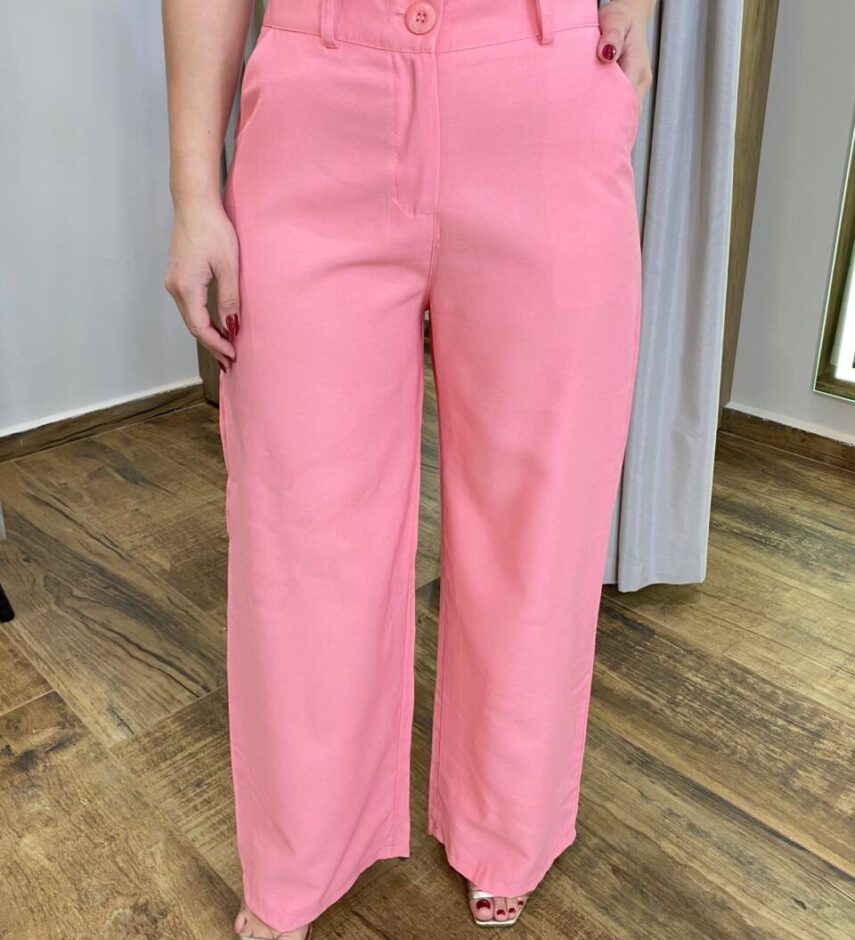 Conjunto Feminino Laísa Blusa Tomara que Caia e Calça Rosa - Fernanda Ramos Store