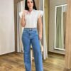 Cropped Feminino Alongado Cléo Manga Curta com Botões Branco - Fernanda Ramos Store