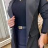 Max Blazer Feminino Alfaiataria Manga Longa Preto com Bolsos Falsos - Fernanda Ramos Store