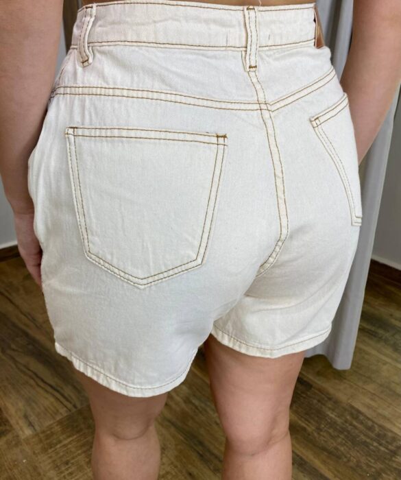 Short Feminino Básico Sophia Jeans Off White - Fernanda Ramos Store